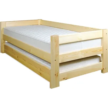 Dětská postel Masivní dřevěná postel s přistýlkou DN134 borovice masiv 90x200 cm- více odstínů