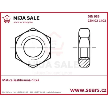 Matice DIN 936 A2 nerez - M12 - Matice šestihranná nízká