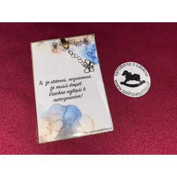 HandMade by VeJa Dárková karta - Citát č.3 s přívěškem