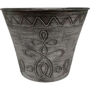 Květináč Květináč Strend Pro Flower, 24,5x19,3 cm, stříbrný, metalický efekt