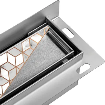 BPS-koupelny Nástěnný odtokový žlab 2in1 DL04-MURAL HYD-2602 80 cm, satén