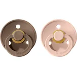 BIBS Colour dudlík z přírodního kaučuku 2 ks Dark Oak / Blush - velikost 2 (6-18m.)