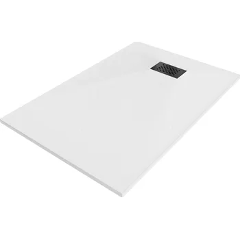 Mexen Hugo obdélníková sprchová vanička SMC 100 x 80 cm, bílá, černý kryt - 42108010-B
