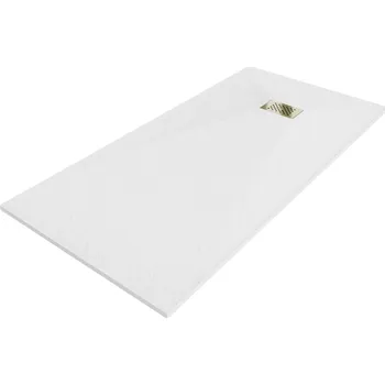 Sprchová vanička Mexen Hugo obdélníková sprchová vanička SMC 170 x 90 cm, bílá, zlatý kryt - 42109017-G