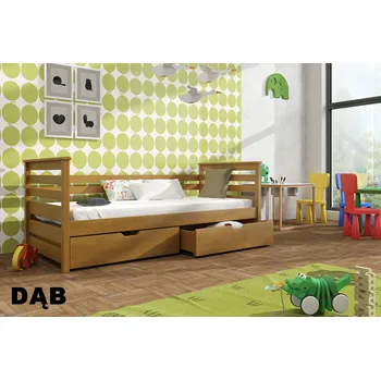 Dětská postel Postel EXO s úložným prostorem 90 x 190 cm masiv DUB (Masivní dřevěná postel)