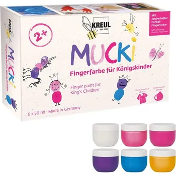 Speciální výtvarná barva MUCKI prstové barvy Royal Children 6 x 50 ml