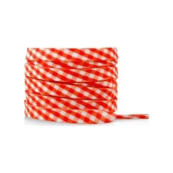 Tkaničky do bot Široké tkaničky s kostkovaným potiskem, jeden pár - Oranžové, 120 cm