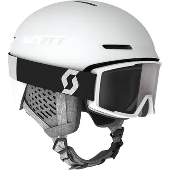 SCOTT Combo Helmet Track+ Goggle Factor Pro White - vel. S (51-55cm)