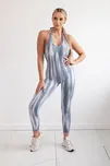 Vzorovaný fitness push-up overal model 82381 šedý
