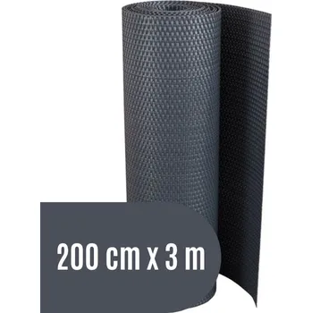 Příslušenství pro plot Progresja Zástěna na balkon ratanová, výška 200 cm - balení 3 m, barva tmavě šedá RD03