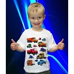 tričko, dětské, pánské, potisk, nákladní auta, kamiony velikost: 128