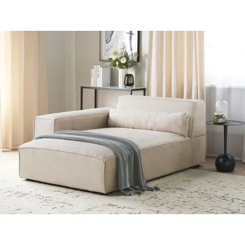 Křeslo Pravé lehátko béžové sametové čalounění syntetické nohy moderní obývací pokoj lenoška Beliani