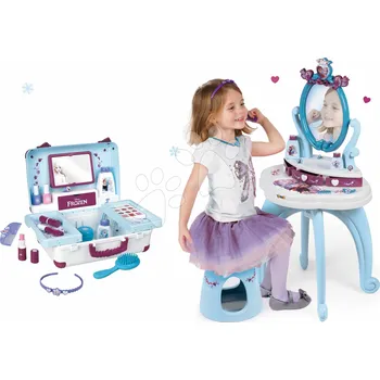 Kosmetický kufr Set kosmetický stolek Frozen Smoby se židlí a kosmetický kufřík My Beauty Vanity