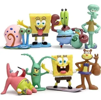 Postavičky Spongebob 8 ks - 4 - 6 cm