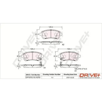 Brzdová destička Sada brzdových destiček, kotoučová brzda DRIVE+ DP1010.10.1070