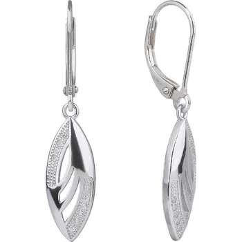 Náušnice BEALIO BEALIO Stříbrné náušnice VISACÍ kapka 03-04935-2512 bílá