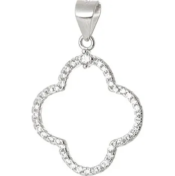 Přívěsek Stříbrný přívěšek čtyřlístek se zirkony STRZ1086F