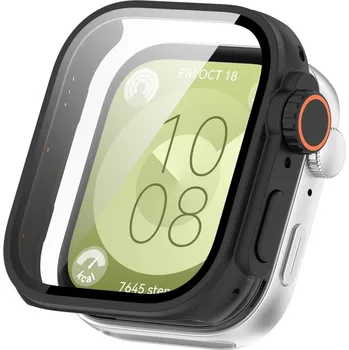 Příslušenství k chytrým hodinkám VSECHNONAMOBIL 77203 PC FULL COVER Plastový kryt se sklem pro Huawei Watch Fit 3 černý