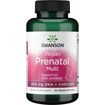 Swanson Vegan Prenatal Multi, DHA + Choline, 90 veganských softgel kapslí