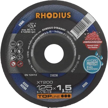 Řezný kotouč RHODIUS Extra tenký řezný kotouč XT200 125 x 1,5 x 22,23 TOPline