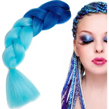 Příčesek VERK GROUP Modré ombre copánky z umělých vlasů
