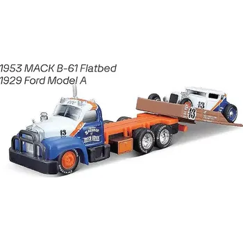 autíčko Mack B-61 Flatbed 1953 / Ford Model A 1929 (sběratelský model, určeno pouze k vystavení)