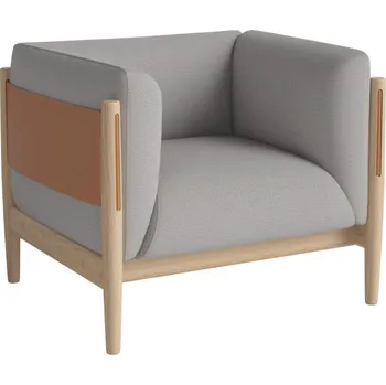 Křeslo Bolia Křeslo Dive White Oak, Ascot light grey/cognac leather