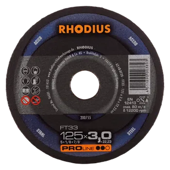 Brusný kotouč RHODIUS Ruční řezný kotouč FT33 125 x 3,0 x 22,23 PROline