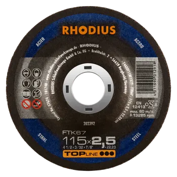 Řezný kotouč RHODIUS Ruční řezný kotouč FTK67 115 x 2,5 x 22,23 TOPline