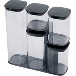 Joseph Joseph Sada pěti šedých plastových dóz na potraviny Podium