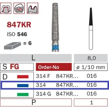 Diaswiss 847KR modrá, 6ks/balení - 016 mm