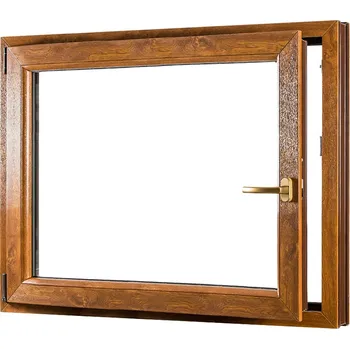 Okno SKLADOVÁ-OKNA.cz Jednokřídlé plastové okno REHAU Smartline+, otvíravo-sklopné levé - 1100 x 1000 mm Bílá dovnitř / Zlatý dub ven