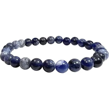 Drahý kámen Mani Bhadra Mani Bhadra Náramek s drahými kameny Sodalit (korálky Ø cca 6 - 7mm), kvalita A