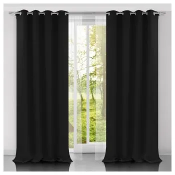 Závěs Závěs 140/250 cm zatemňující s oky- černá