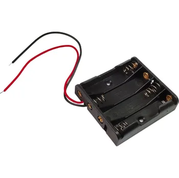 Článková baterie Pouzdro na baterie 4x AAA vedle sebe, vývod vodiče