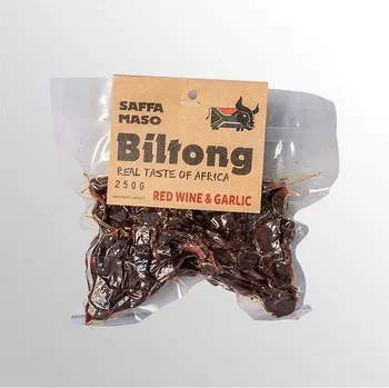 Sušené maso SAFFA MASO Sušené hovězí maso Biltong Red wine & Garlic 250 g