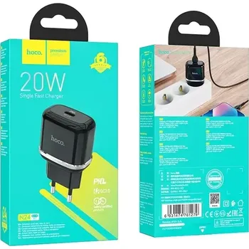 Adaptér HOCO N24 Type C, PD 20W QC 3.0, barva černá