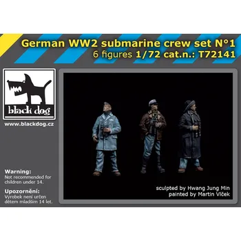 Plastikový model Blackdog 1/72 German WWII submarine crew set No.1 (6 fig.)