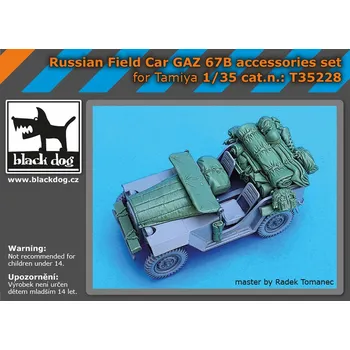 Plastikový model Blackdog 1/35 Russian field car Gaz 67 B accessor.set (TAM)