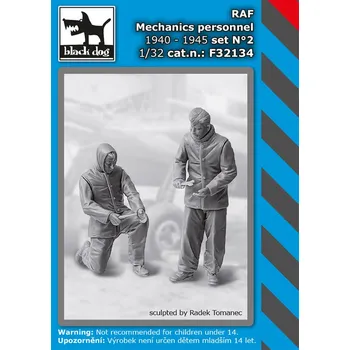 Plastikový model Blackdog 1/32 RAF mechanics personnel 1940-45 set 2 (2 fig)