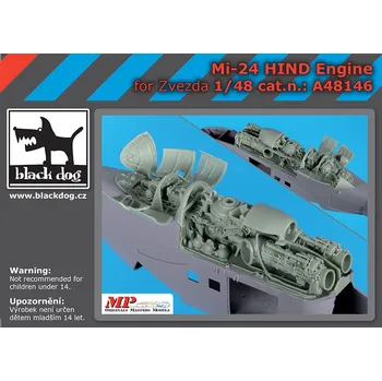Plastikový model Blackdog 1/48 Mi-24 Hind engine (ZVE)