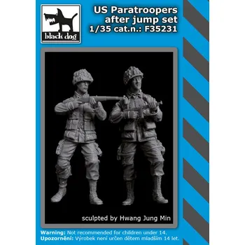 Plastikový model Blackdog 1/35 US paratroopers after jump set (2 fig.)