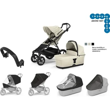 Kočárek Thule Urban Glide 4 S.Beige + korba + pláštěnka + moskytiéra + madlo + plášt. korba + moskyt. korba, Doprava ZDARMA