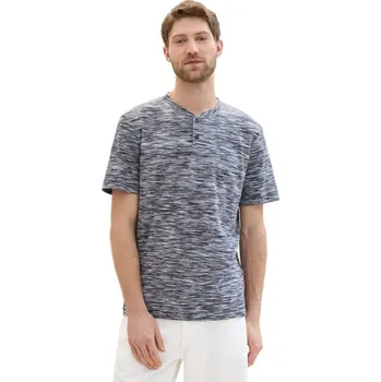 Pánská móda TOM TAILOR® PÁNSKÉ HENLEY TRIKO S KRÁTKÝM RUKÁVEM - MODRÝ MELÍR M