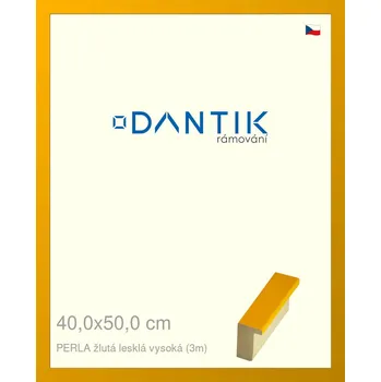 Rám na obraz DANTIK rámeček 40x50 | PERLA žlutá lesklá vysoká (Plexi Čiré) (Vyrobeno s láskou u nás v DANTIKU)