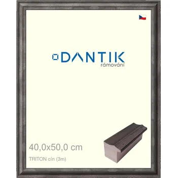 Rám na obraz DANTIK rámeček 40x50 | TRITON cín (Plexi Čiré) (Vyrobeno s láskou u nás v DANTIKU)