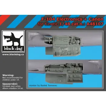 Plastikový model Blackdog 1/48 F-104 electronics + cannon (KIN)