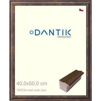 Rám na obraz DANTIK rámeček 40x50 | TRITON měď antik (Sklo Čiré) (Vyrobeno s láskou u nás v DANTIKU)
