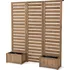 Paraván Tinus flexibilní třídílný paraván s truhlíky z masivního dřeva 150 x 167 x 30,5 cm přírodní