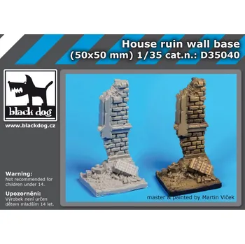 Plastikový model Blackdog 1/35 House ruin wall base (50x50 mm)
